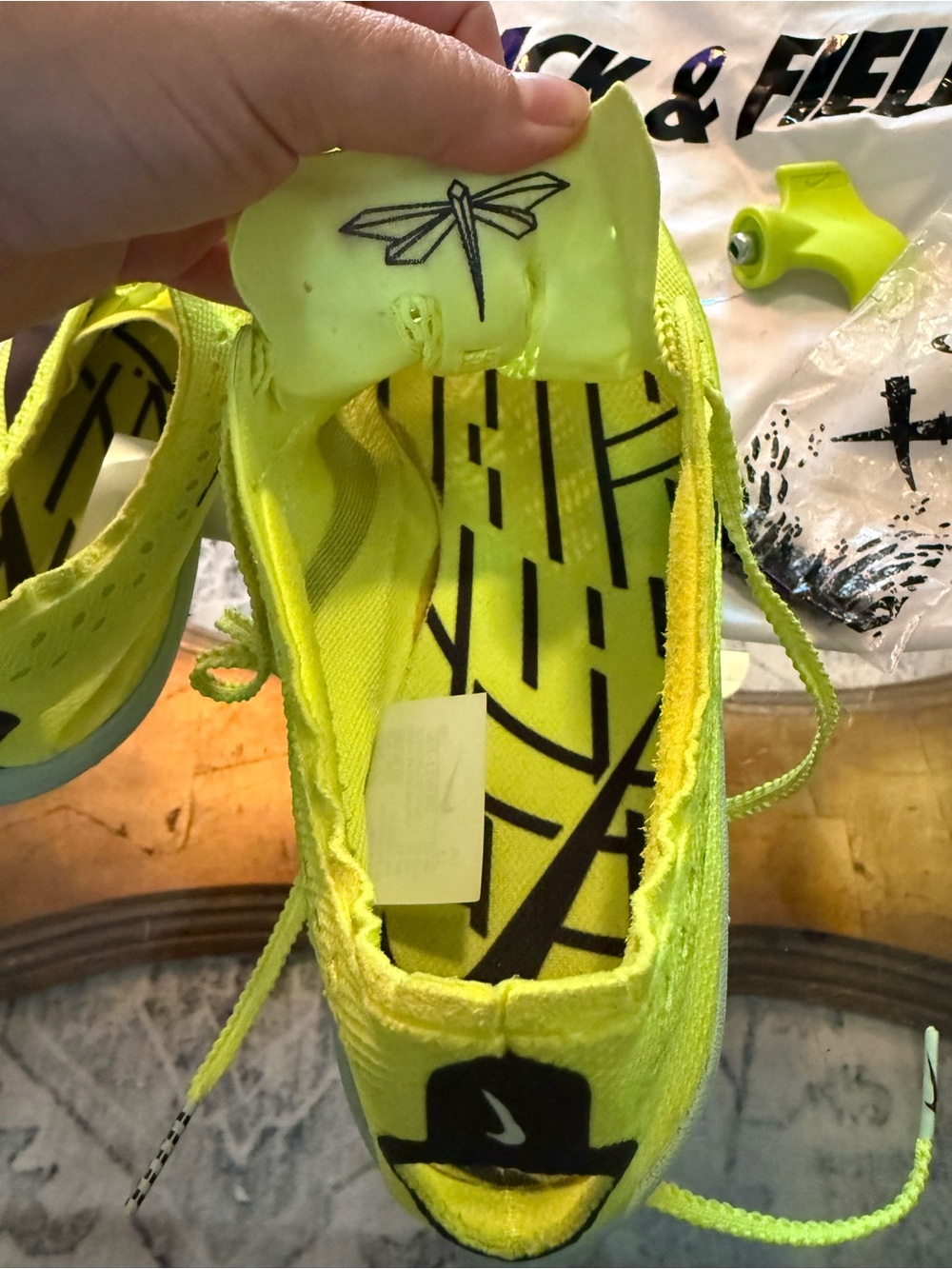 Nike ZoomX Dragonfly ‘Volt Mint Foam’ Track & Field Spikes Black Swoosh Sz 11 - Picture 8 of 15